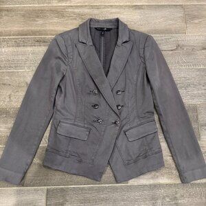 White‎ House Black Market Gray Double Breasted Blazer Jacket Women’s Size 4